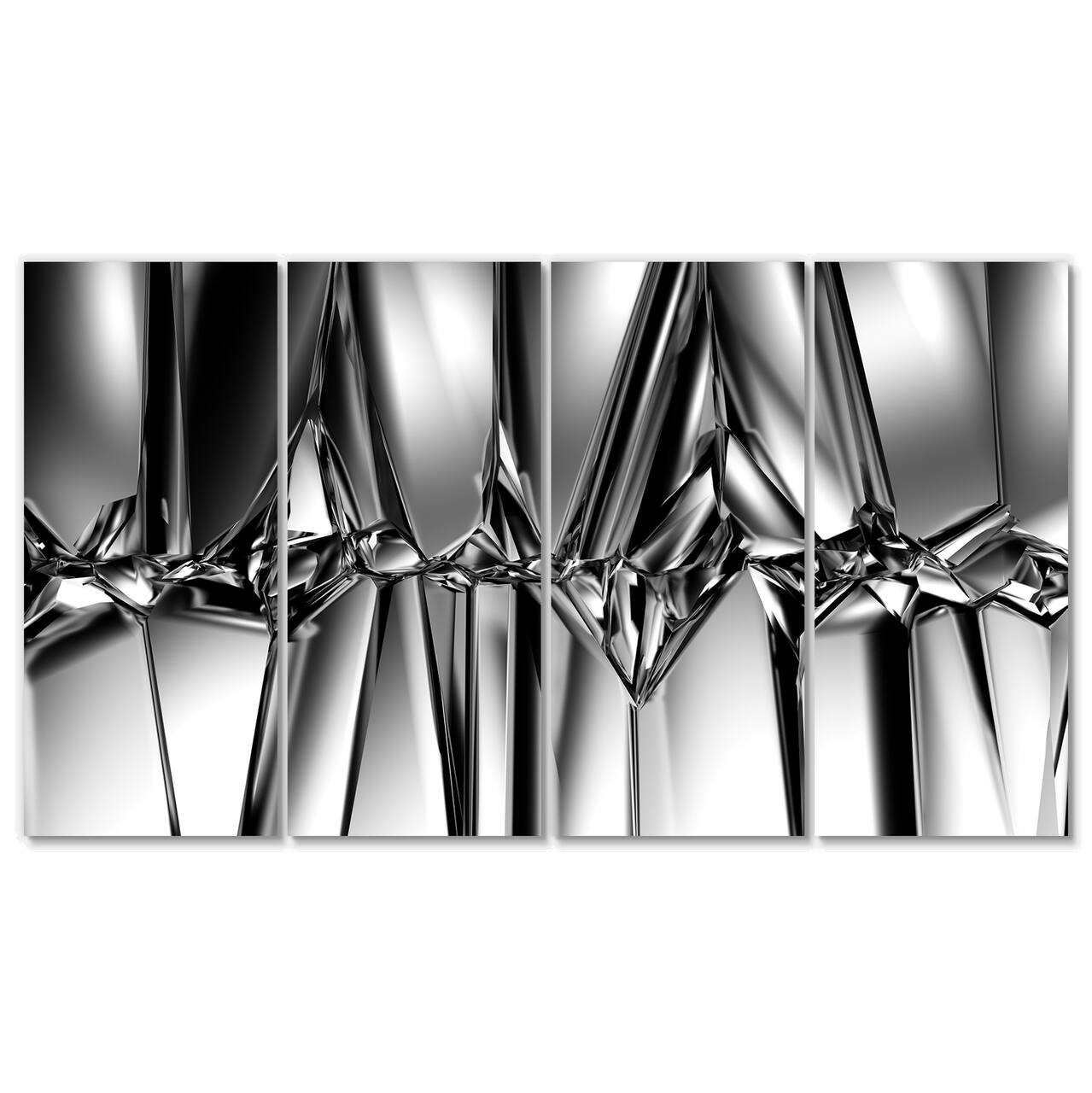 Designart - Black White Crystal Background - Abstract Canvas Art Print